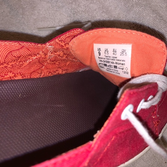 Vans Surf Siders Tie up Red size 9 - Picture 4 of 4